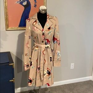 Anthropologie Elevenses Floral Pansy Corset Coat